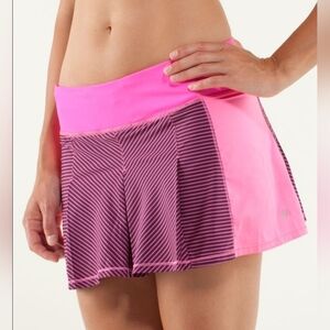 Lululemon Tennis Skirt Skort - Running Stripes Pink Raspberry Size 6